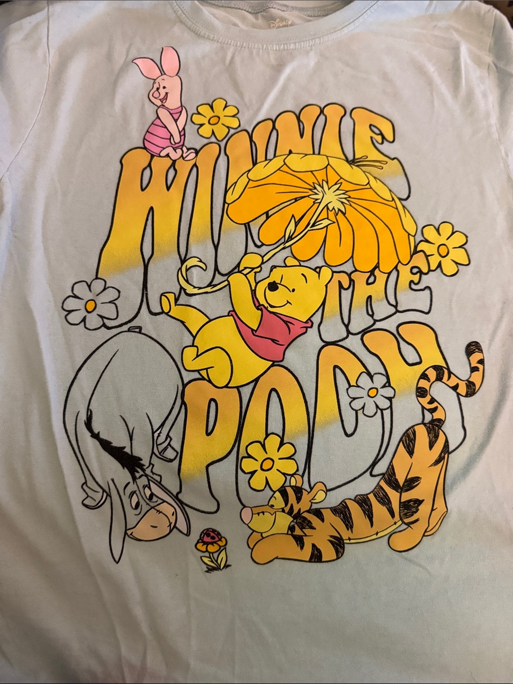 Disney Winnie the Pooh Logo Tee - Light Blue